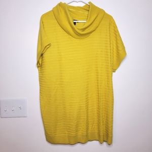 Apt. 9 cowl neck sweater tunic mustard yellow XL Women's short sleeves